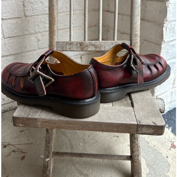 🌟Vintage🌟 8251 Women’s 🇬🇧DR. MARTENS Burgundy Leather MARY JANES UK 4 /US 6.5-7 - Picture 4 of 9